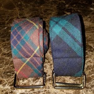 2 Brooks Brothers Wool Blackwatch and Tartan Belts
